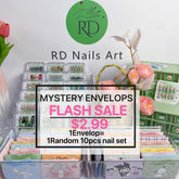 【MYSTERY NAILS ENVELOPS】 $2.99 Flash Deal 1 Envelop=1 Random Press On Nails Set(10pcs)