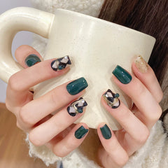 Emerald(Handmade press on nails)/10Pcs Nails