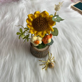 Handmade Crocheted Sunflower potted plant