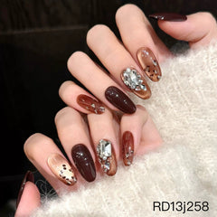 Orange Americano(Handmade press on nails)/10Pcs Nails