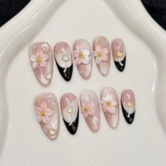 Blooming Peach Blossoms（Handmade press on nails）/10Pcs Nails