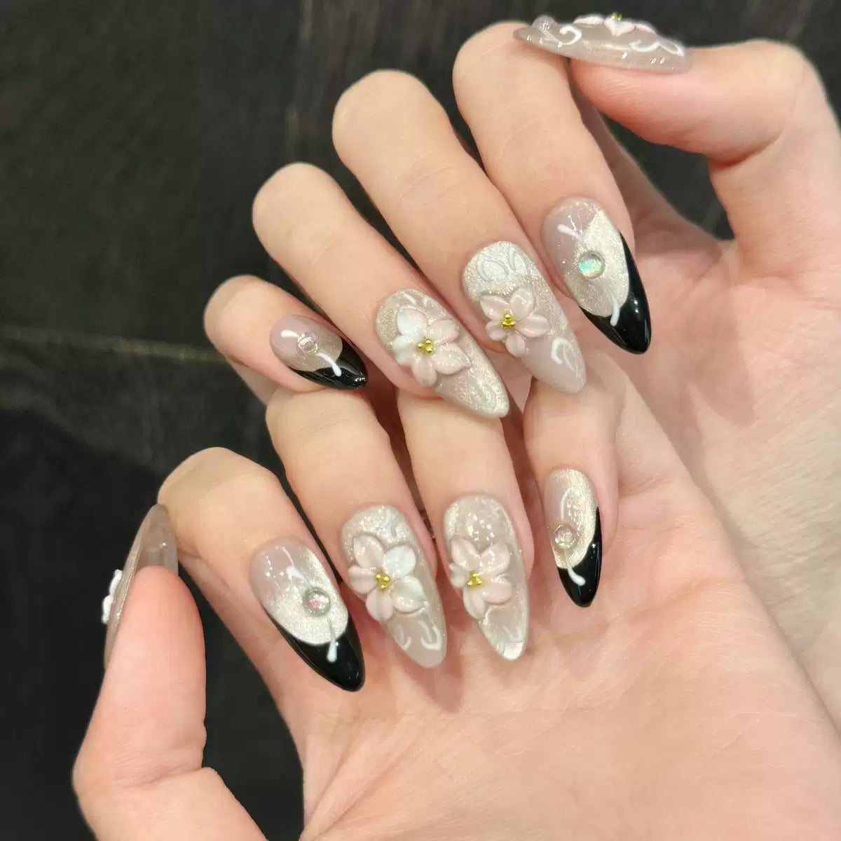 Blooming Peach Blossoms（Handmade press on nails）/10Pcs Nails