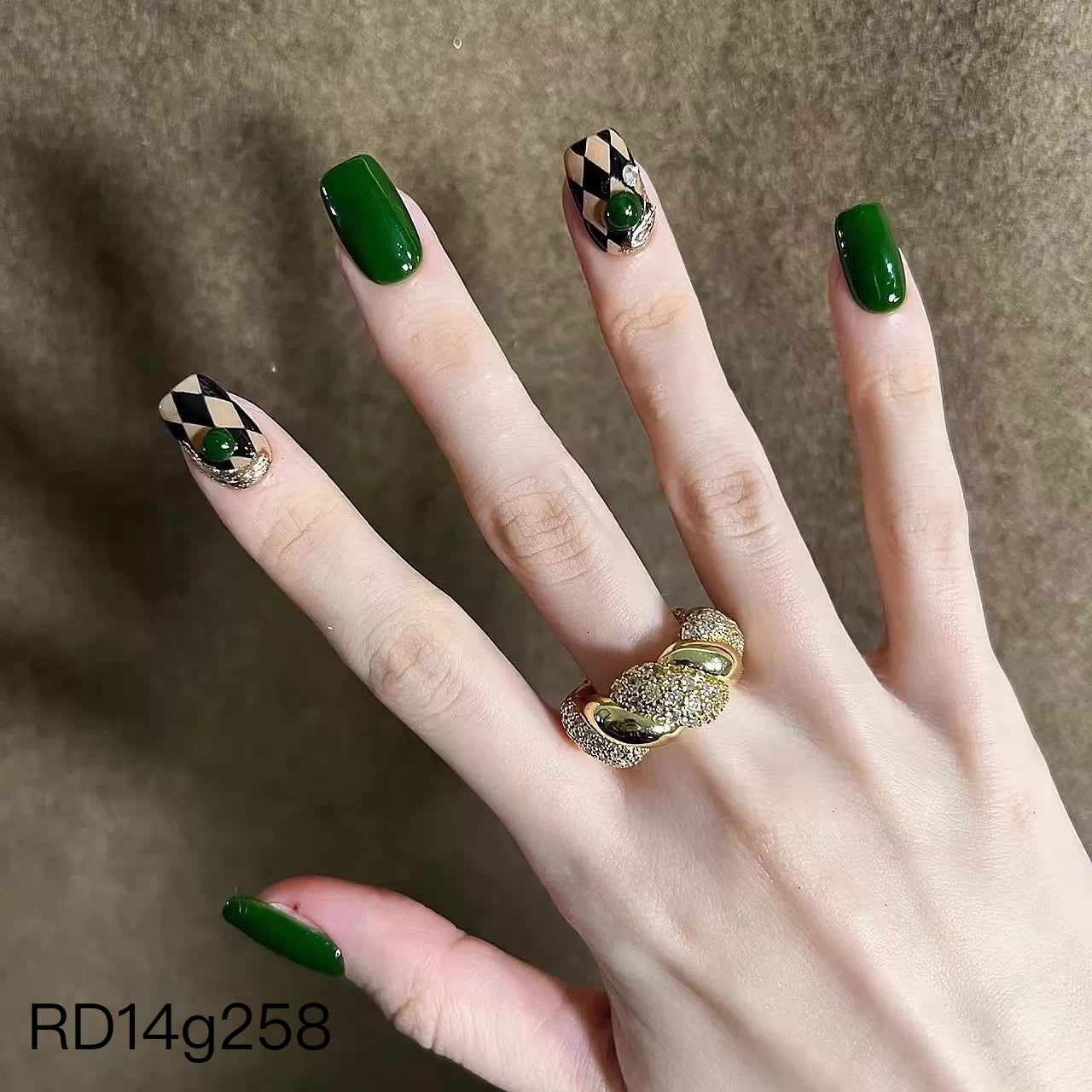 Emerald（Handmade press on nails）/10Pcs Nails