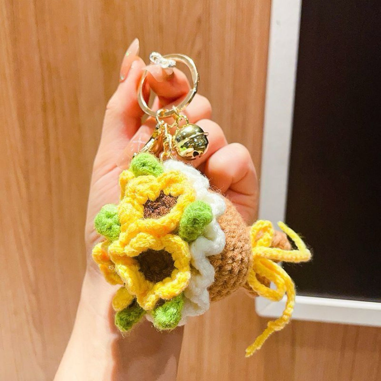Hand Held Flower Key Chain