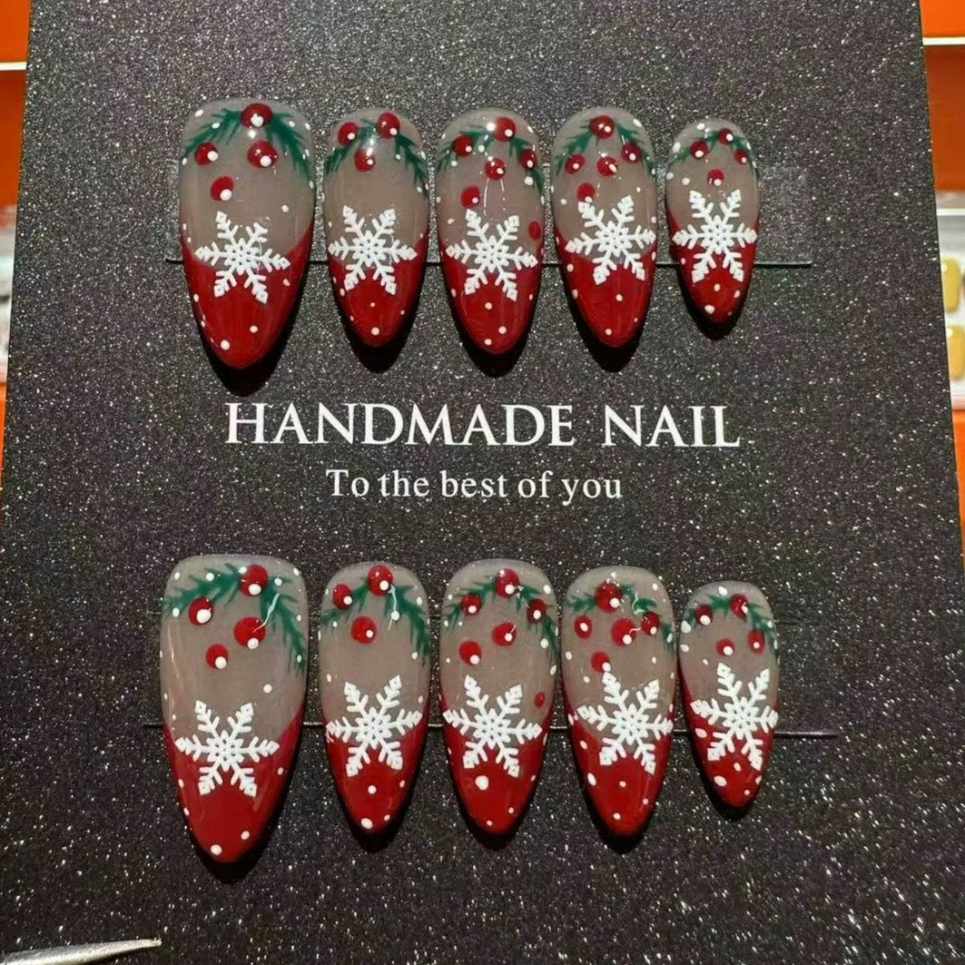 Joyful Christmas（Handmade press on nails）/10Pcs Nails